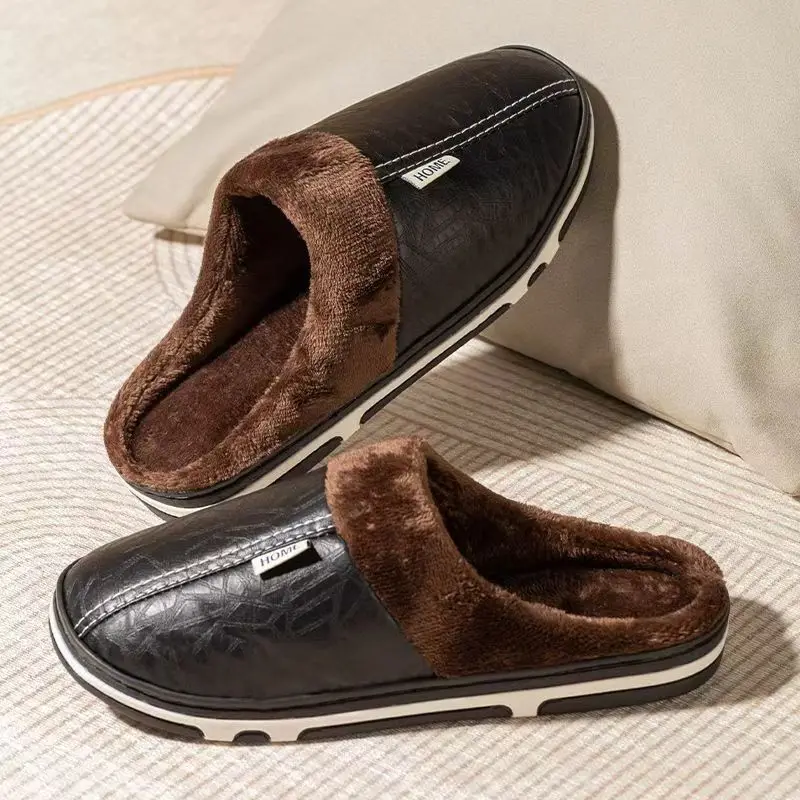 Flip Flop Leather Men - Pantuflas de Invierno para Hombre, Talla