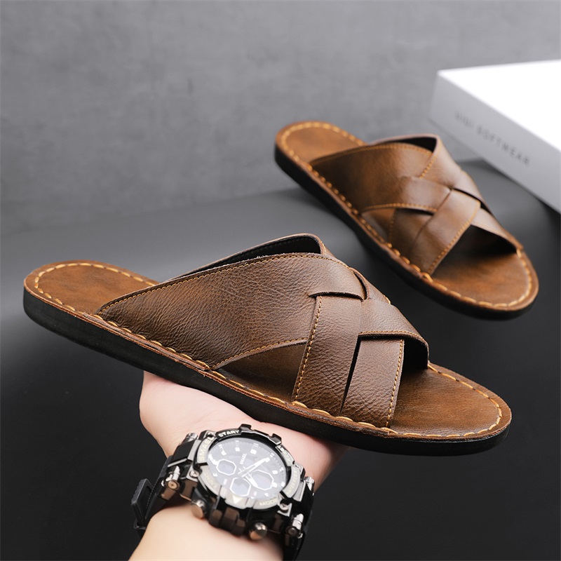 Zapatillas de cuero genuino a  - Flip Flop Leather Men reseña y precio